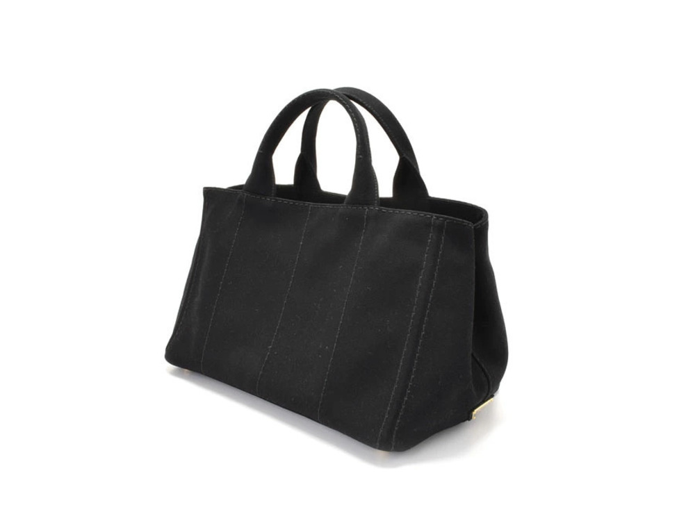 Prada 2way Bag Black Canapa Tote Strap